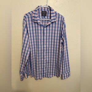 Bonobos Slim Fit Plaid Button Down Shirt Blue Pink Men’s XXL